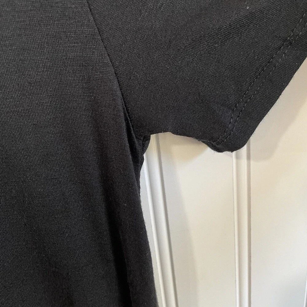 Active USA Womens Small Black Criss Cross Cut Out On Back T-Shirt Short‎ Sleeve - Picture 4 of 8